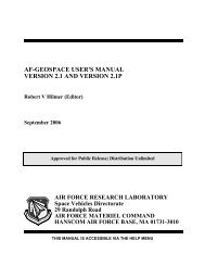 AF-GEOSpace User's Manual: Version 2.0 - Kirtland Air Force Base
