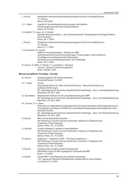 Download Jahresbericht 2003 - Elisabeth Krankenhaus Essen GmbH