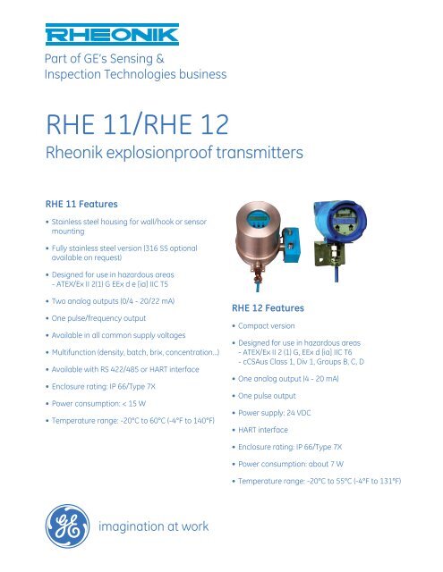 Rheonik Transmitter RHE11 - RHE12 - ODS-instrumentatie NL