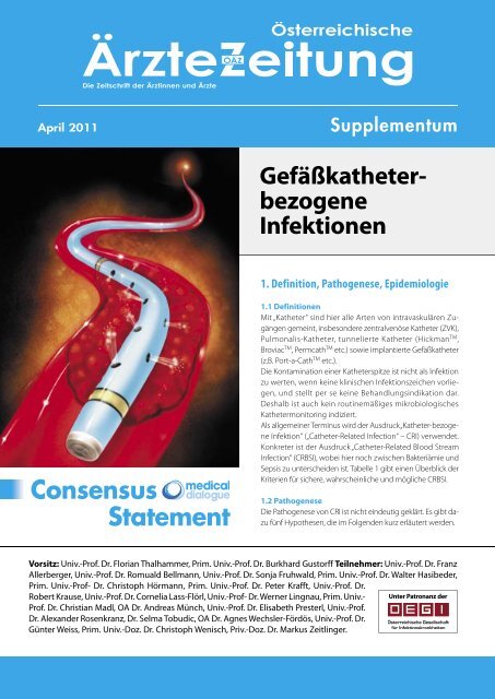 Gefäßkatheter- bezogene Infektionen Consensus Statement