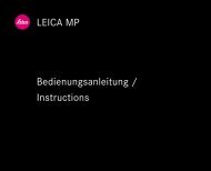 LEICA MP Bedienungsanleitung / Instructions - Leica Camera AG