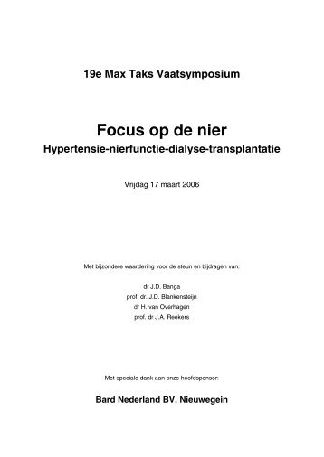 Focus op de nier - Eduard van den Berg, Cardiologie Atrium ...