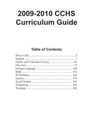 2009-2010 CCHS Curriculum Guide - Central Catholic High School