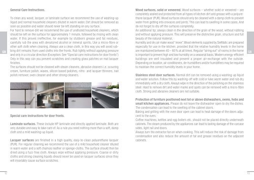 Siematic Care Instructions Bella Domicile