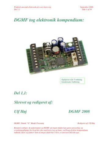 DGMF tog elektronik kompendium: - Dansk G Modelbane Forening