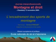 L'encadrement des sports de montagne - CA Chambery