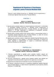 Regulament de Organizare si Functionare a Agentiei pentru ...