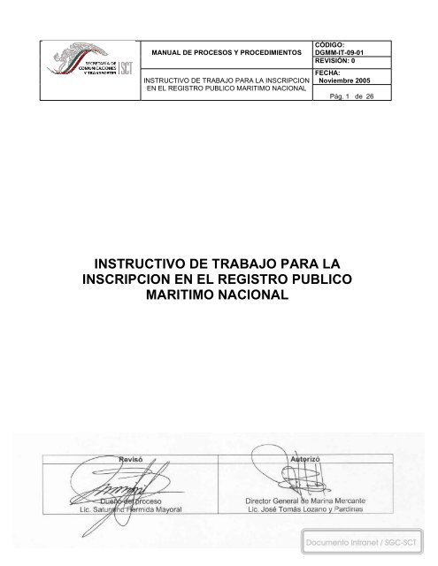 Instructivo De Trabajo Para La Inscripcion En El Registro Publico