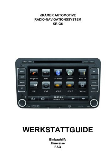 Manual KR G6 DE Werkstattguide - Krämer Automotive