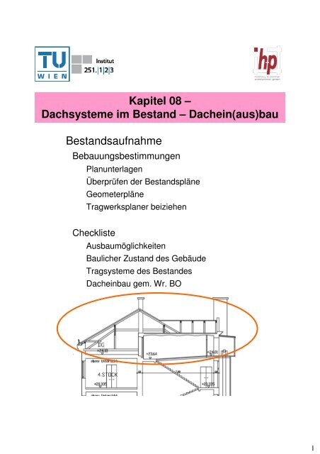 Kapitel 08_Dachsysteme im Bestand - Denkmalpflege TU-Wien