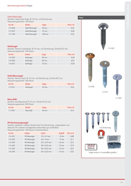 Attenberger Katalog - Vermessung und Vermarkung