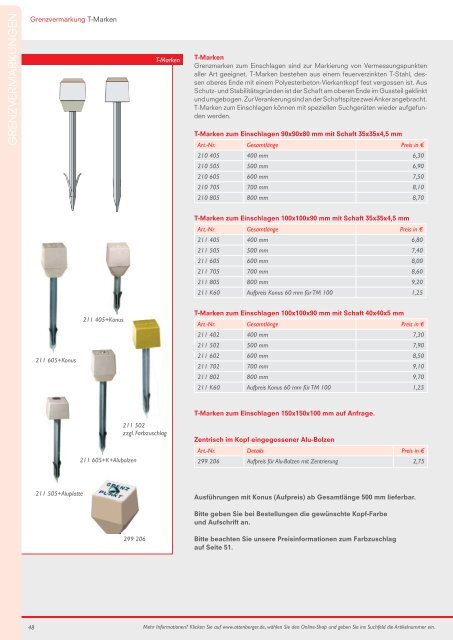 Attenberger Katalog - Vermessung und Vermarkung