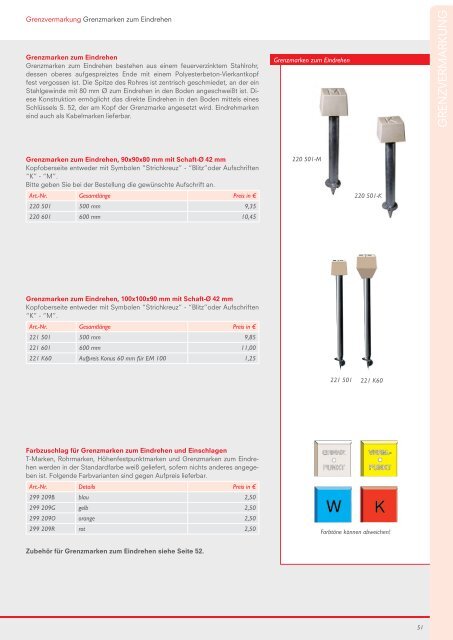 Attenberger Katalog - Vermessung und Vermarkung