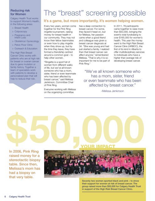 2011 Donor Impact Report - Charity Focus