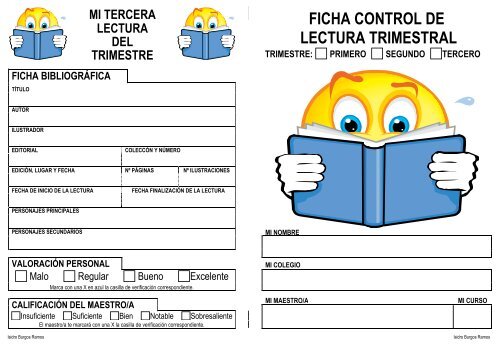 FICHA CONTROL DE LECTURA TRIMESTRAL - Actiludis
