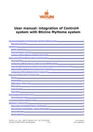 User manual: integration of Control4 system with Bticino ... - yatun