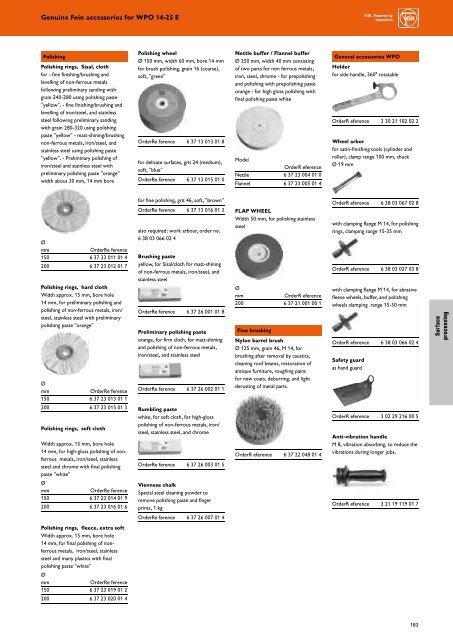 FEIN Main Catalogue 2008/2009 - Howarth Timber