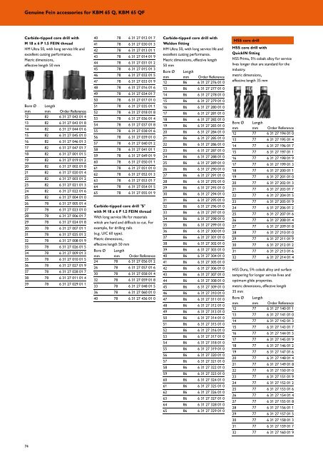 FEIN Main Catalogue 2008/2009 - Howarth Timber