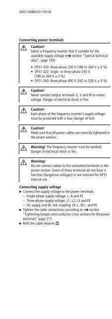 Frequency Inverter DF51... - Moeller.com.tr