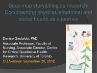 Body-map storytelling as research - CQ - University of Toronto