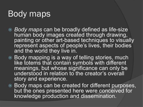 Body-map storytelling as research - CQ - University of Toronto