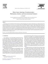 Direct laser sintering of metal powders: Mechanism, kinetics and ...