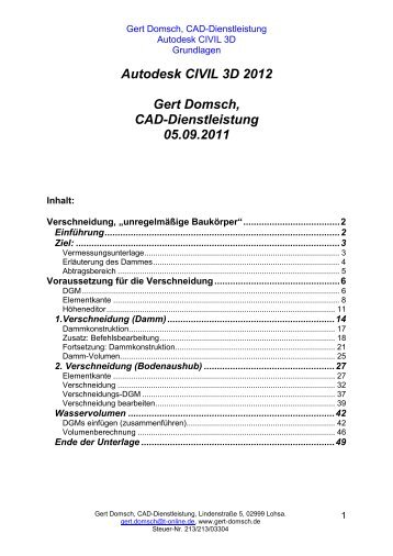 Verschneidung - Gert Domsch, CAD-Dienstleistung