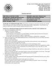 JOB DESCRIPTION JOB TITLE: LEAD FILE CLERK ... - ANTHC