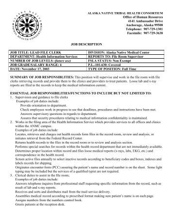 clerical job description