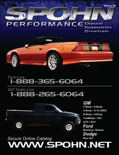 1-888-365-6064 Fax: 1-888-240-4433 Intl - Spohn Performance Inc.