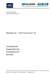 Blitzlader auf Ford Transit (Typ F..6) Einzelkabine BL ... - ALGEMA