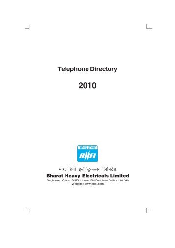 Telephone Directory 2010 - IVP Goindwal
