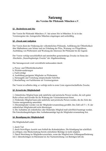 Satzung - Verein für Pilzkunde München eV
