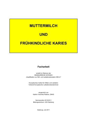 Muttermilch und frühkindliche Karies - VSLS | Verband der Still- und ...