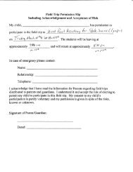Field Trip Permission Slip Including Acknowledgement and ...