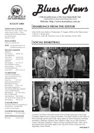 ramblings from the editor social basketball - Sturt Sabres Basketball ...