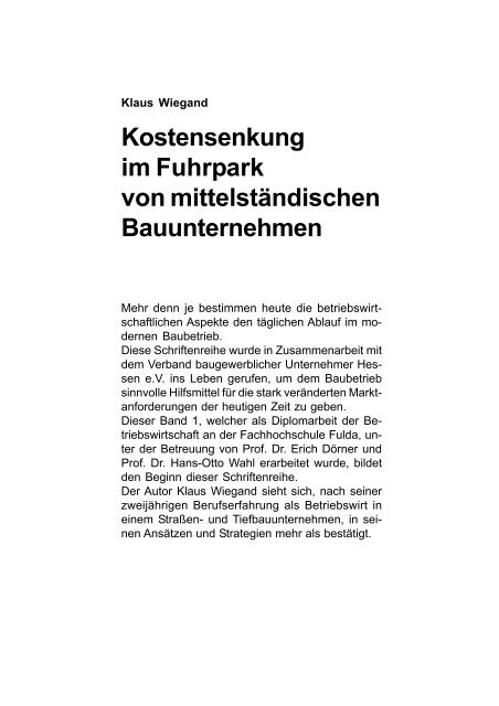 Kostensenkung im Fuhrpark von mittelständischen Bauunternehmen