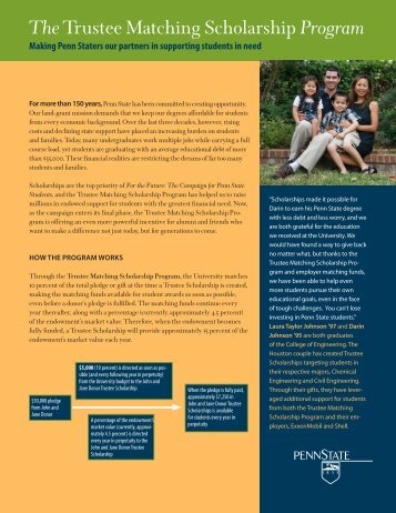 The Trustee Matching Scholarship Program - Giving to Penn State