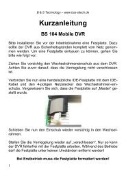 Kurzanleitung BS 104 Mobile DVR - BuS - Sitech - Shop