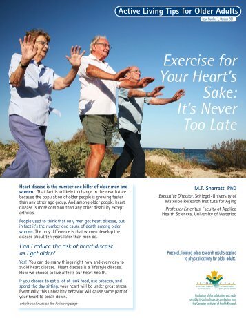 Exercise for Your Heart's Sake: It's Never Too Late - Active Living ...