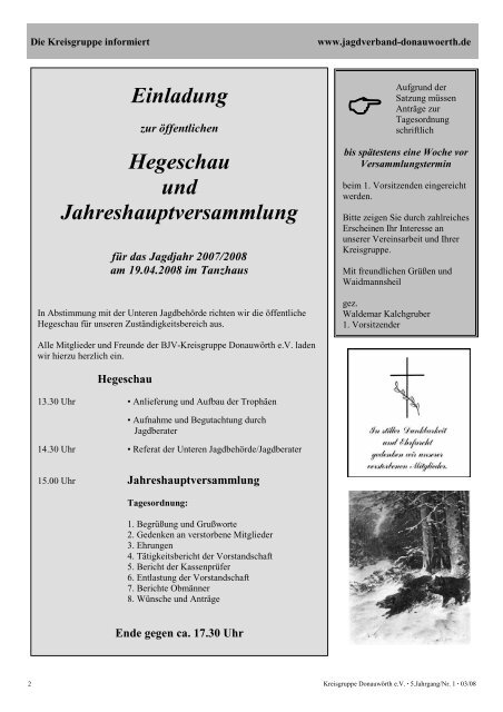 Jagd, Hege und Naturschutz - Jagdverband