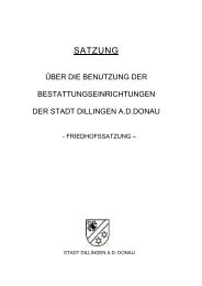 Friedhofsatzung (PDF) - Dillingen, die Stadt