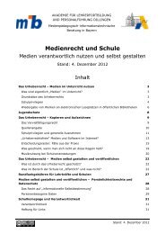 Medienrecht und Schule (1) - Mebis - Bayern