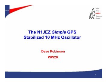 The N1JEZ Simple GPS Stabilized 10 MHz Oscillator - NTMS