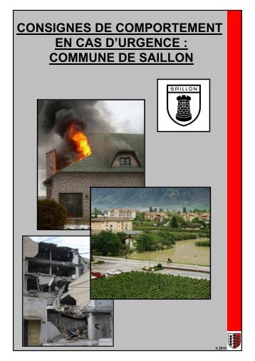 CONSIGNES DE COMPORTEMENT EN CAS D'URGENCE ... - Saillon