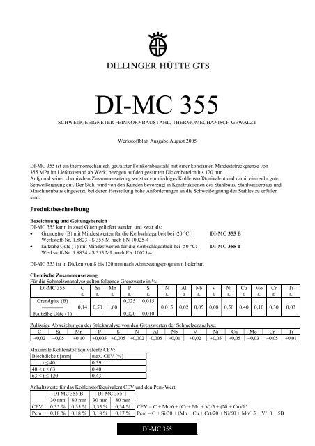 DI-MC 355 - Dillinger Hütte GTS