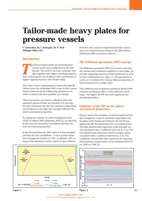 Tailor-made heavy plates for pressure vessels T - Dillinger Hütte GTS