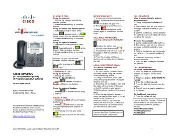 VNE Cisco SPA509G Quick User Guide for Star2Star - Voice New ...