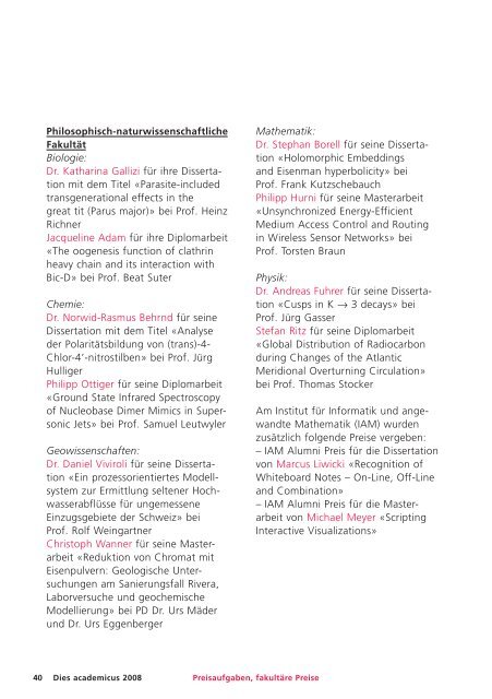 Broschüre Dies academicus 2008 - Dies academicus - Universität ...