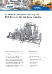 STEPHAN Continuos Cooking and UHT Systems for the Dairy Industry